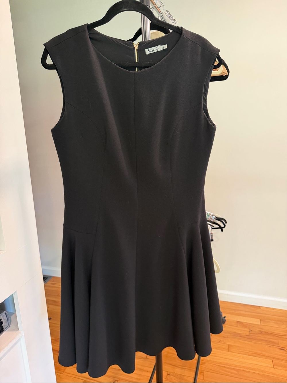 Eliza J Black Sleeveless Fit-and-Flare Dress